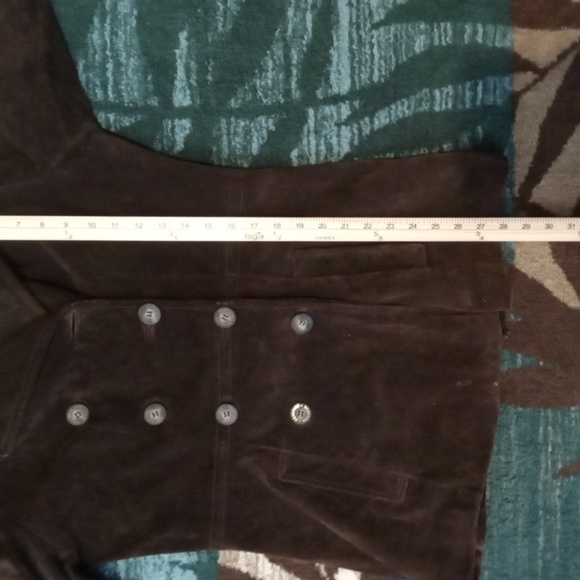 Kenneth Cole Reaction Chocolate Brown Leather Acadamia Y2k Jacket Small - Picture 9 of 11